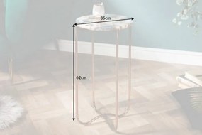 Masuta laterala Noble I 35cm agat albastru/ auriu