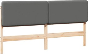 vidaXL Tăblie tapițată Maro și gri deschis 180 cm Lemn de pin masiv