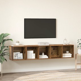 vidaXL Set dulap TV 2 pcs Lemn vechi 37 x 37 x 142.5 cm Lemn compozit