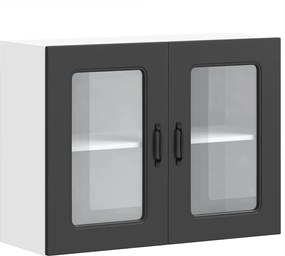 vidaXL Dulap de bucătărie cu ușă din sticlă „Kalmar” din lemn negru