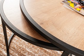 Masuta de cafea set (2 bucăți) Tambur - Oak