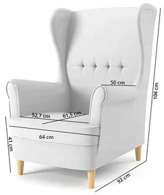 Fotoliu cu design gri deschis in stil scandinav