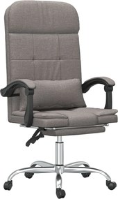 vidaXL Fotoliu de birou rabatabil cu masaj, gri taupe, textil