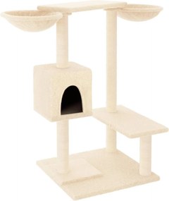 vidaXL Ansamblu de pisici cu stâlpi de zgâriat, crem, 82 cm