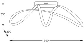 Lustră LED aplicată Zuma Line 20026C-GD FERMI LED/50W/230V 3000/4000/6000K