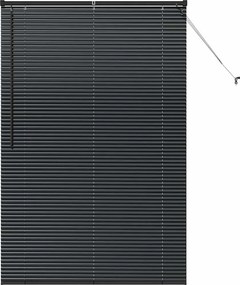 vidaXL Jaluzele venetiene Manual Negru 175 x 115 cm Aluminiu