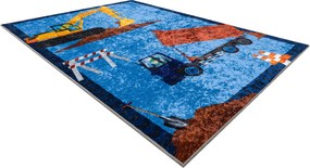 JUNIOR 51827.803 covor lavabil Camion, excavator pentru copii anti-alunecare - albastru - SECUNDAR-COTATI PRODUSUL