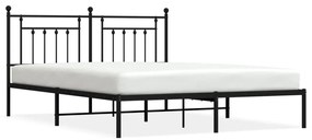 353542 vidaXL Cadru de pat metalic cu tăblie, negru, 183x213 cm