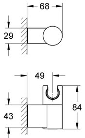 GROHE 27055000 - Suport de perete pentru duș RAINSHOWER, crom lucios