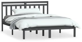 3100586 vidaXL Cadru de pat, gri, 120x200 cm, lemn masiv de pin