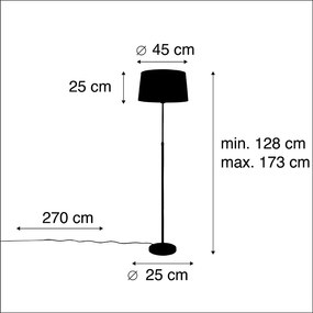 Lampă de podea neagră cu abajur negru 45 cm reglabil - Parte