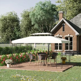 Outsunny Acoperiș de Înlocuire 4x3 m pentru Pergolă Acoperiș de Rezervă pentru Pavilion cu 2 Nivele Respirabil cu 8 Orificii de Drenaj pentru Exterior  Bej | Aosom Romania