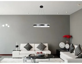 Lustră LED dimabilă pe cablu LED/80W/230V 3000-6500K negru + telecomandă