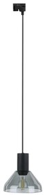 Lustră pe cablu pentru sistem de șină NEO 1xE27/15W/230V negru/negru fumuriu