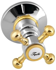 Baterie argintiu-lucioasă/aurie pentru duș încastrată (2 ieșiri) Antea – Sapho