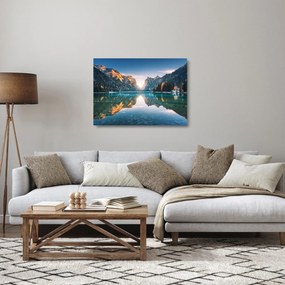 Tablou pe sticlă - Lacul montan (70x50 cm)