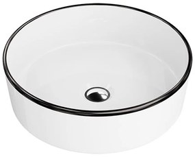 Lavoar pe blat Rune Thora rotund 37 cm alb-negru lucios