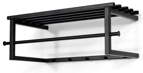 Cuier de perete negru cu raft din metal 76 cm Marco – Spinder Design