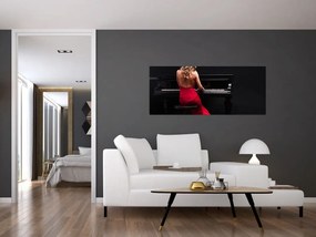 Tablou - Femeia cântând la pian (120x50 cm)