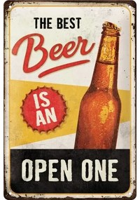 Placă metalică The Best Beer is and Open One, (30 x 20 cm)