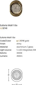 Aplica de perete LED design decorativ EUFORIA auriu