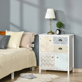 Homcom Mobiletto con Cassetti Colorati in Stile Moderno, 68x34x76cm