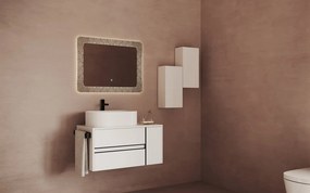 Oglindă lemn masiv cu iluminare LED si acționare touch Efect Cristale 80x60cm