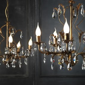 Lustră pe lanț TERESA 5xE14/6W/230V bronz ONLI