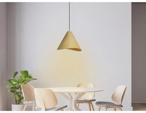 Lustră suspendată din lemn pe cablu 1xE27/60W/230V Ø 33 cm, lemn masiv – stejar/lemn de cauciuc