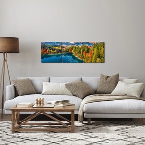 Tablou - Lacul Urisee, Austria (cu ceas) (90x30 cm)