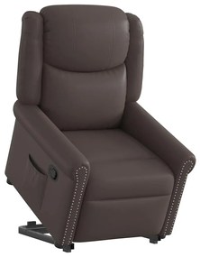 vidaXL Scaun extensibil în picioare piele artificială maro strălucitor