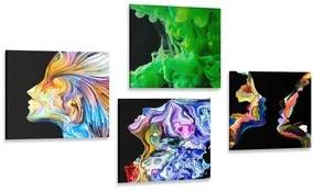 Set tablouri abstracția viu colorată