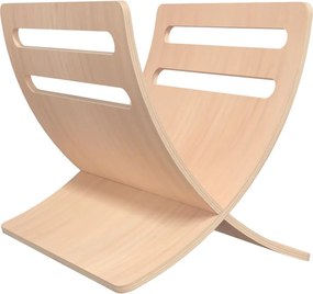 vidaXL Suport din lemn pentru reviste, vertical, natural