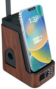 Immax 08999L - Lampă de birou LED+CCT cu dimmer, cu încărcare wireless QI, IDEAL LED/8W/230V, maro