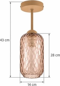 BRILAGI - Lustră aplicată LED R GLASS 1xE27/60W/230V Ø 14 cm bej/maro fumuriu