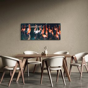 Tablou - turmă de flamingo (120x50 cm)