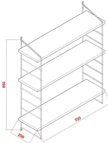 Etajeră de perete ARMONI 85x72 cm maro/negru