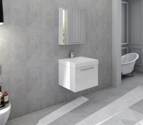 Set 2 piese mobilier pentru baie, alb, 50 cm
