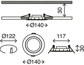SET 3x corp de iluminat LED pentru baie Briloner 7116-432 FLAT IN LED/9W/230V IP23