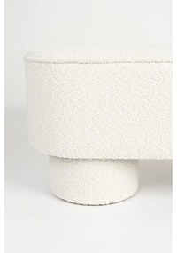 Bancă albă cu tapițerie din țesătură bouclé Marcos – White Label
