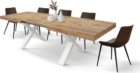 Masa Linda extensibila - BLAT RUSTIC, PICIOR ALB - 160 CM / 90 CM / H 77