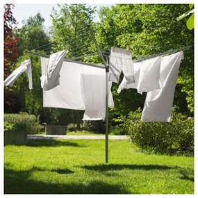 Uscator de rufe pentru exterior Brabantia Lift-O-Matic 90300267, 50 m, Inaltime reglabila, Suport, Geanta cu cleme, Rezistent la coroziune, Inox