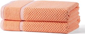 decoDoma Set de 2 prosoape de baie din frotir MODENA caisă 70 x 140 cm