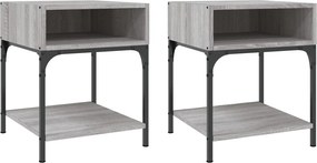 vidaXL Noptiere, 2 buc., gri sonoma, 40x41x50 cm, lemn compozit