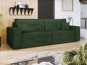 Canapea extensibilă Kasuna Sztruks (Verde închis) (cu sp. depozitare). 1105543