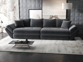 Canapea extensibilă dumonde cu ladă de depozitare si sezut confortabil din spuma high-density, Loana Ambience Gri 300x100 cm