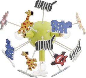 Redo 04-514 - Plafonieră pentru copii SAFARI 3xE14/28W/230V, diametru 41 cm, multicoloră