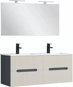 Trent Mobilier de baie 120 cm lavoar ceramic cu oglindă 60x120 cm antracit gri-alb