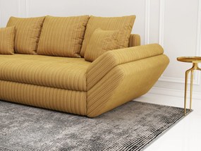 Canapea extensibilă dumonde cu ladă de depozitare si sezut confortabil din spuma high-density, Loana Ambience Mustar 250x100 cm