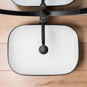 Lavoar Belinda ceramica sanitara negru/alb - 46,5 cm